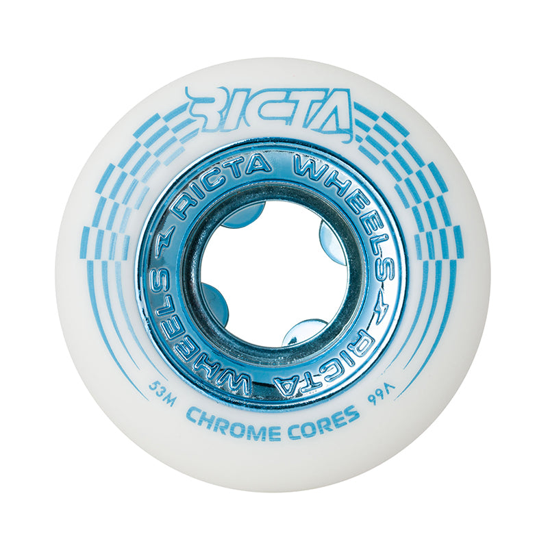 Ricta Chrome Core White Teal Slim 53/54mm 99a wheels