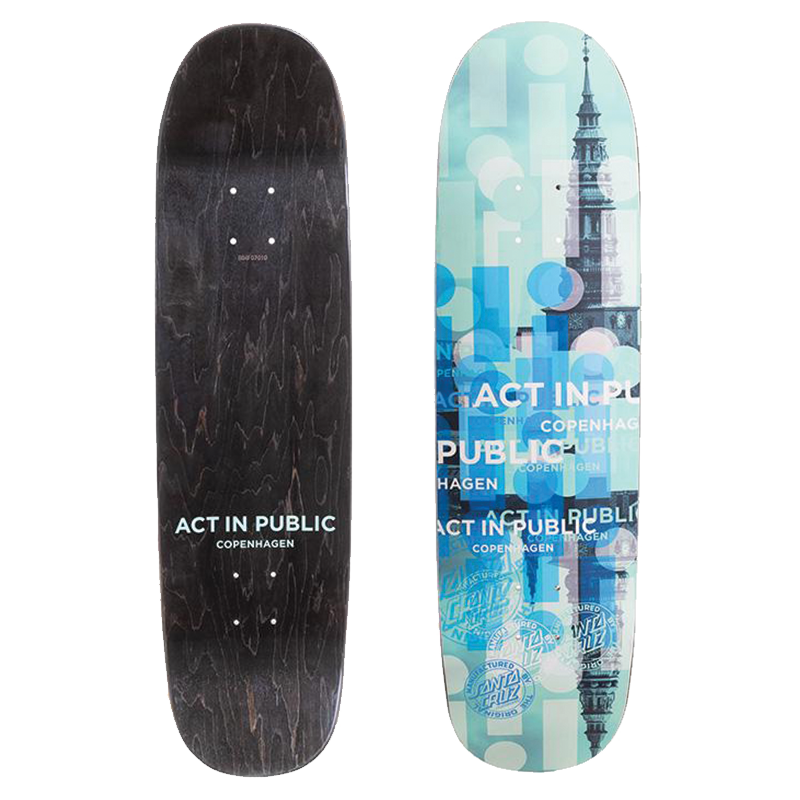 Act In Public x Santa Cruz Skateboards Copenhagen Towers Everslick 8.5in deck