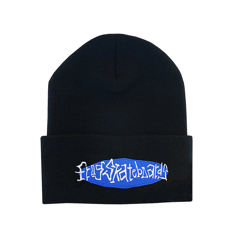 Frog Oval Logo Black Beanie