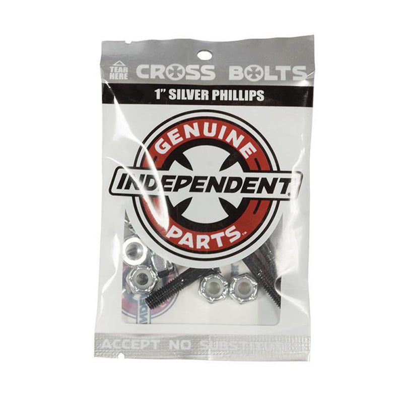 Independent Hardware Sort/ Sølv 7/8 / 1.inch Phillips/ stjerne 8 stk