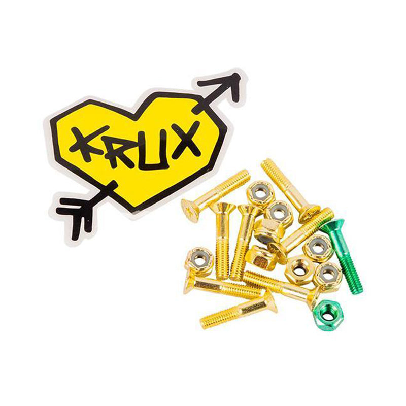 Krux Hardware 8xGuld / 1xGrøn 1.inch Phillips / stjerne 9 stk