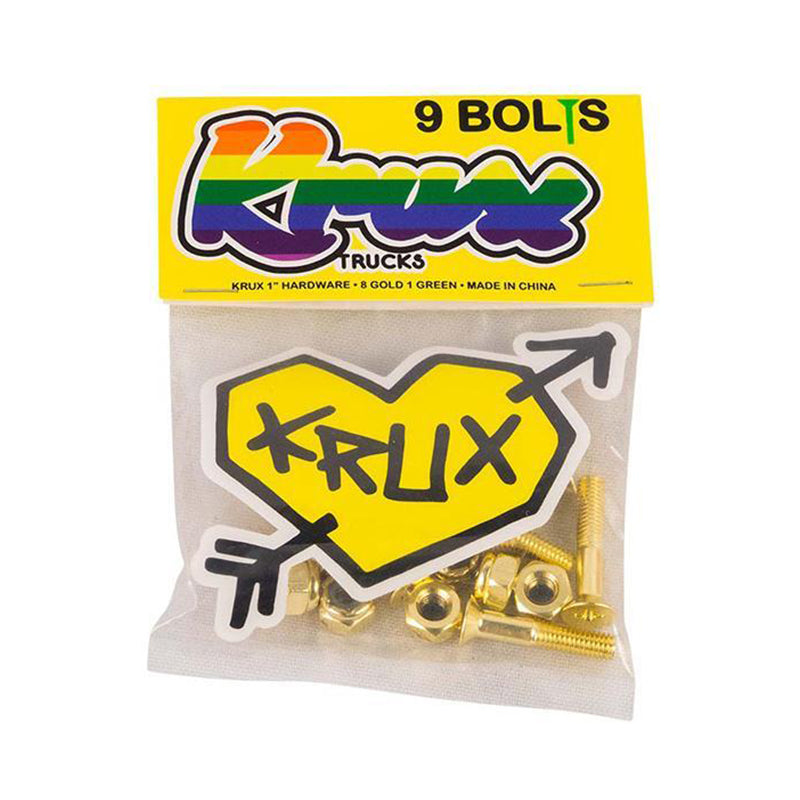 Krux Hardware 8xGuld / 1xGrøn 1.inch Phillips / stjerne 9 stk