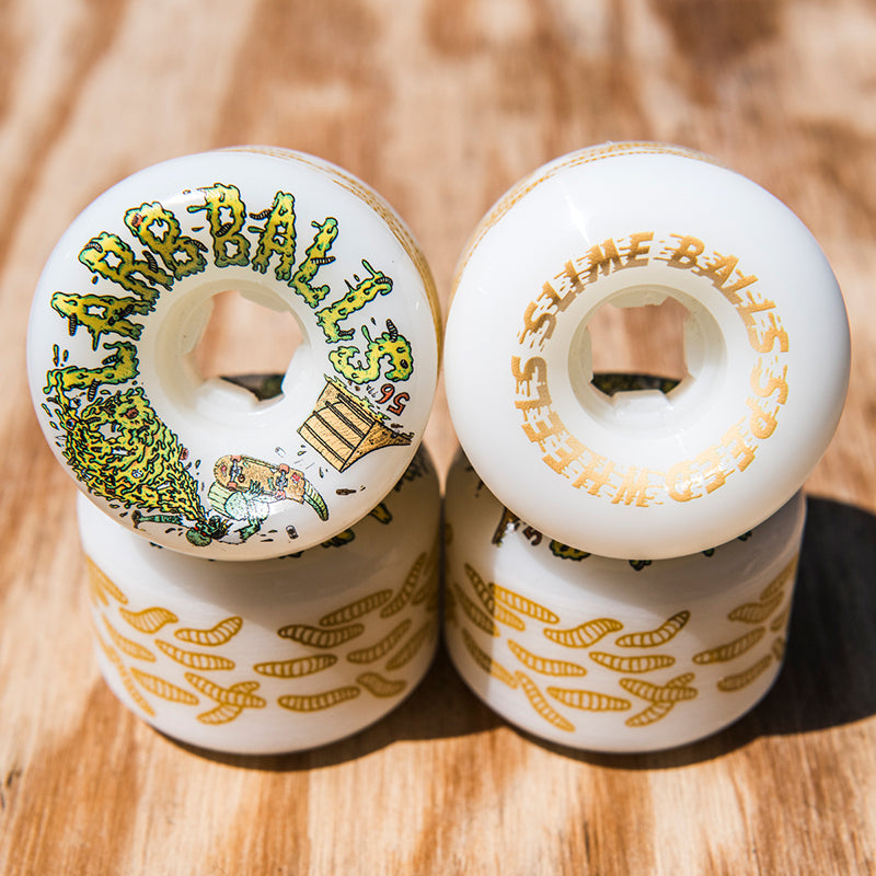 Slime Balls Guest Sam Hitz Larb Balls White Full Combo 56mm 99a wheels