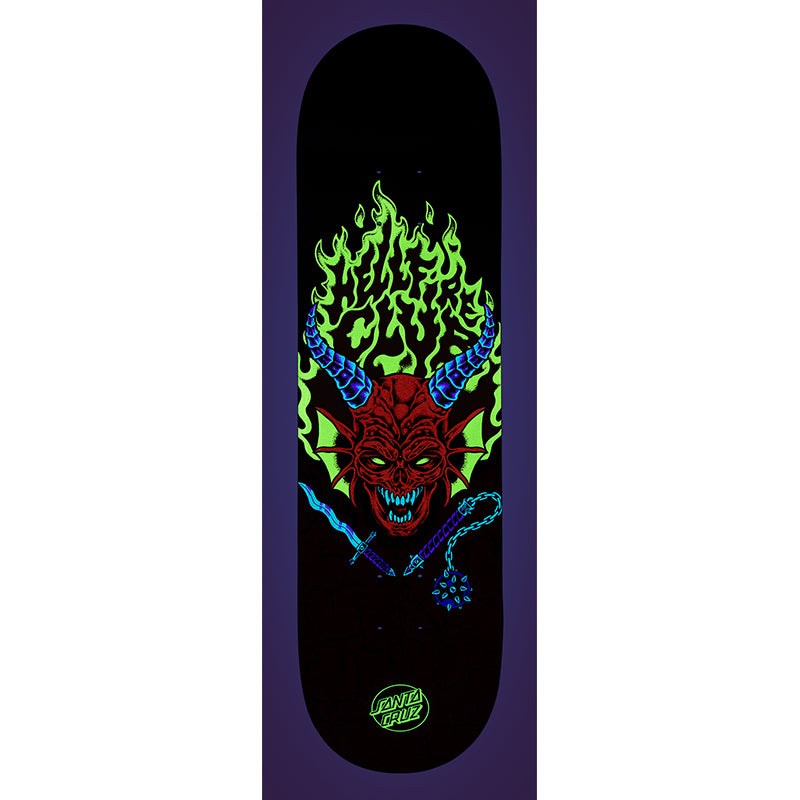 Santa Cruz X Stranger Things glow in the dark Hellfire Club 8.25in deck