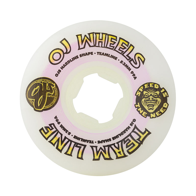 OJ Team Line Original White Purple/Yellow Hardline 53mm 99a wheels