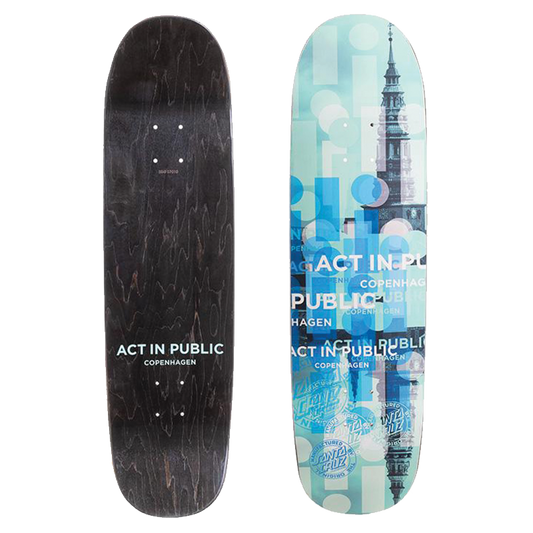 Act In Public x Santa Cruz Skateboards Copenhagen Towers Everslick 8.5in deck
