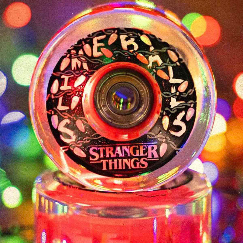 Slime Balls X Stranger Things Light Ups w/ Red LED and bearings OG Slime 66mm 78a wheels